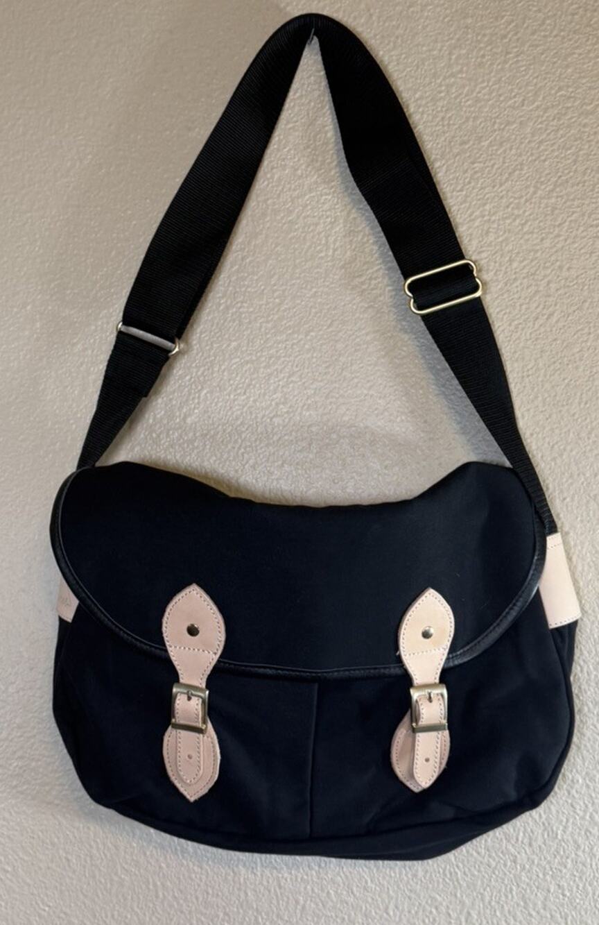 Kennebecker Messenger Bag Heavy Canvas Leather Trim Laptop Field Satchel Black